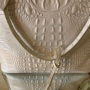 NEW Brahmin Large Istana Leather Tote in Coconut